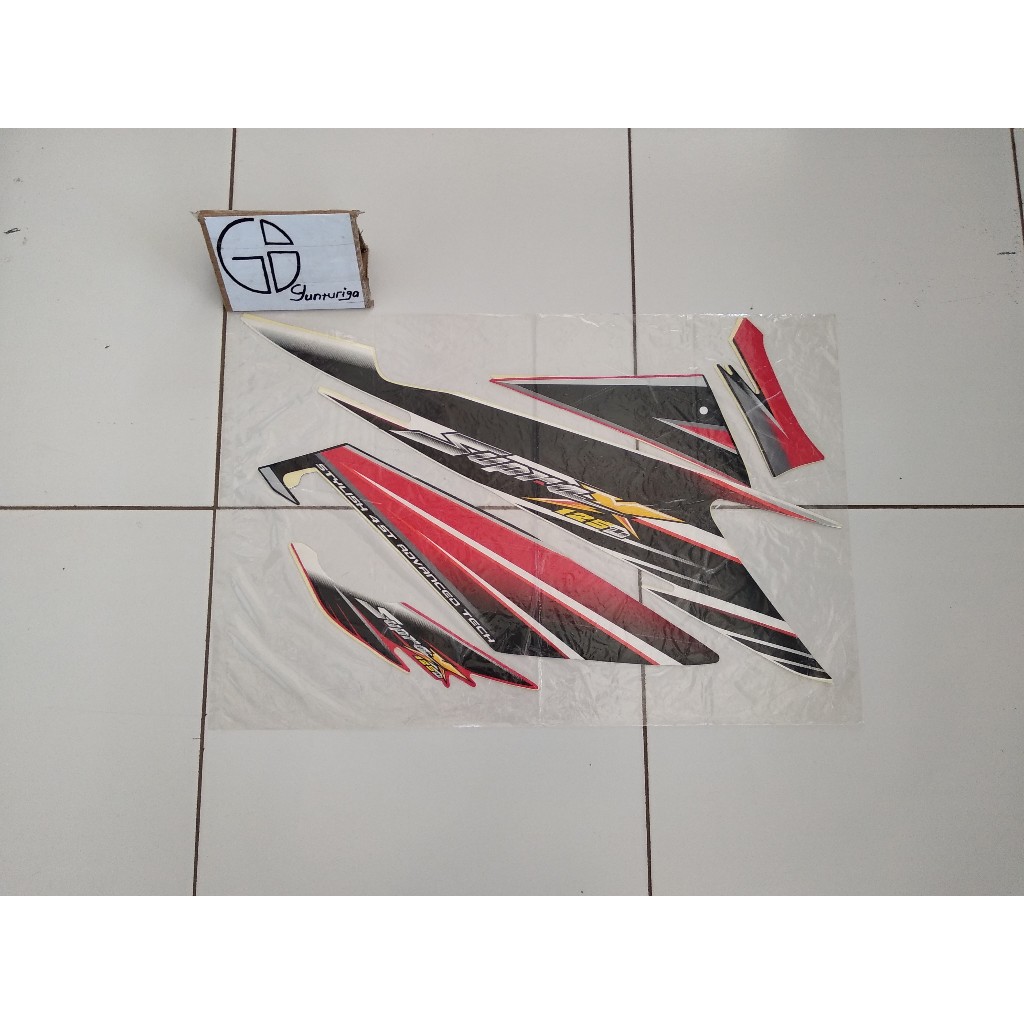 Striping Sticker Lis Supra X 125 2005 2006 Putih Merah