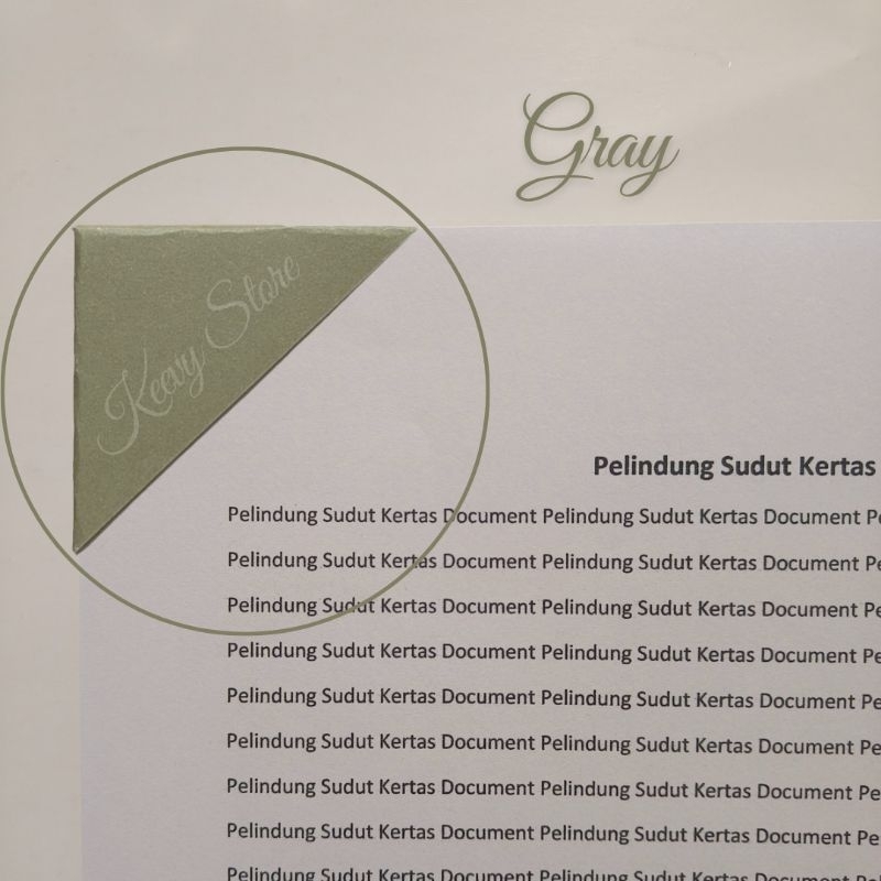 

Pelindug Sudut Kertas Document / Kertas Legalitas Isi 100pcs - GRAY POLOS