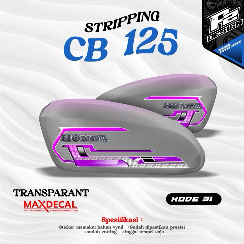 STIKER TANGKI CB POLOS CB BATIK STRIPING CB 125 CB 100 CB GLATIK kode 31