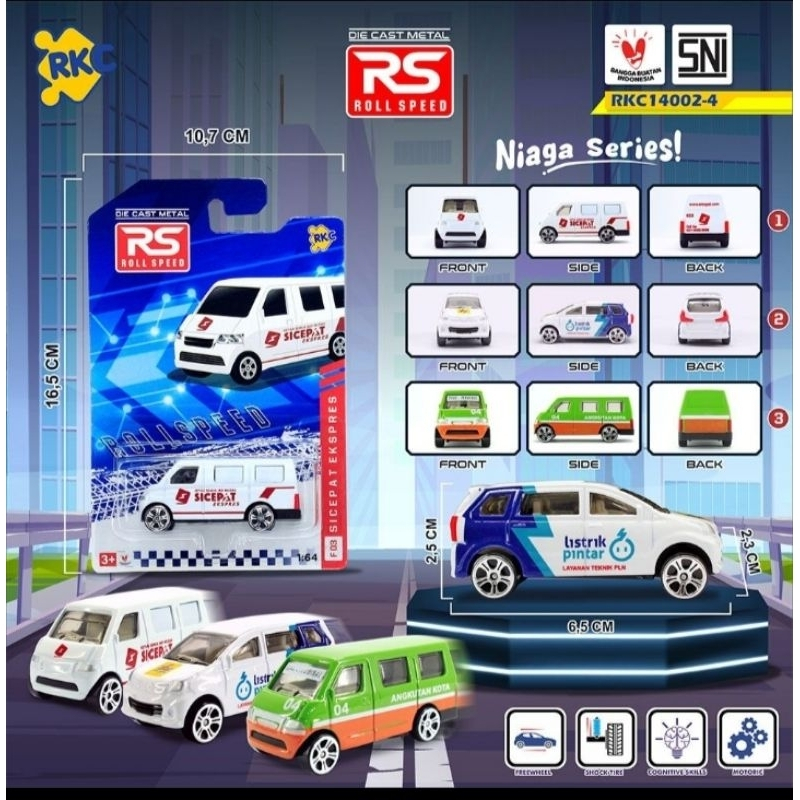Diecast metal Roll Speed RKC mobil niaga series mobil operasional angkot bus series po haryanto ambu