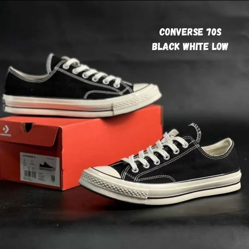 Sneakers Sepatu Converse 70s Black White Premium Import Sneaker Konvers Egret BNIB Spatu Convers Hit