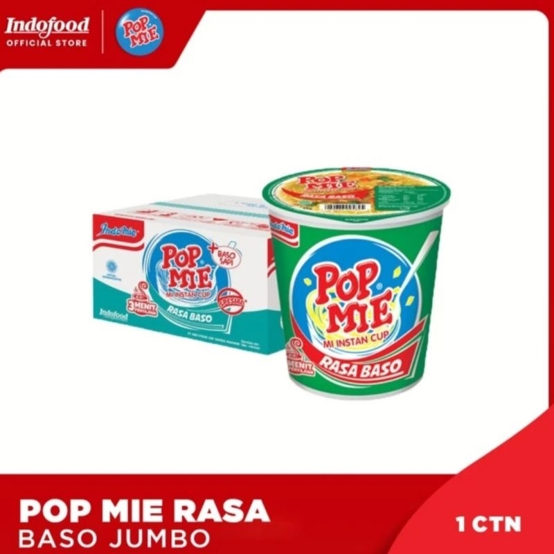 

[ 1 Ctn isi 24 Pcs ] Pop Mie Rasa Baso Jumbo Cup 75 gr