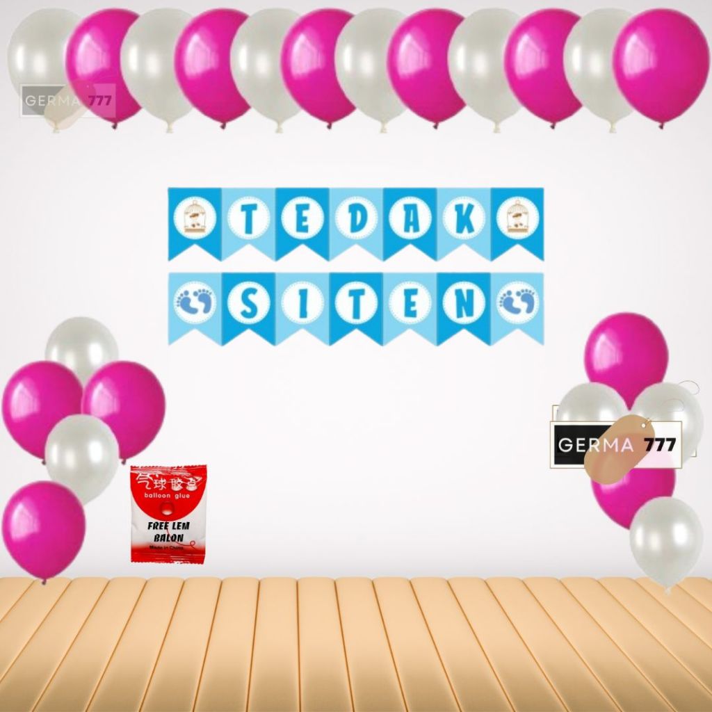 paket dekorasi tedak siten / set balon dekorasi turun tanah bayi laki laki dan cewek