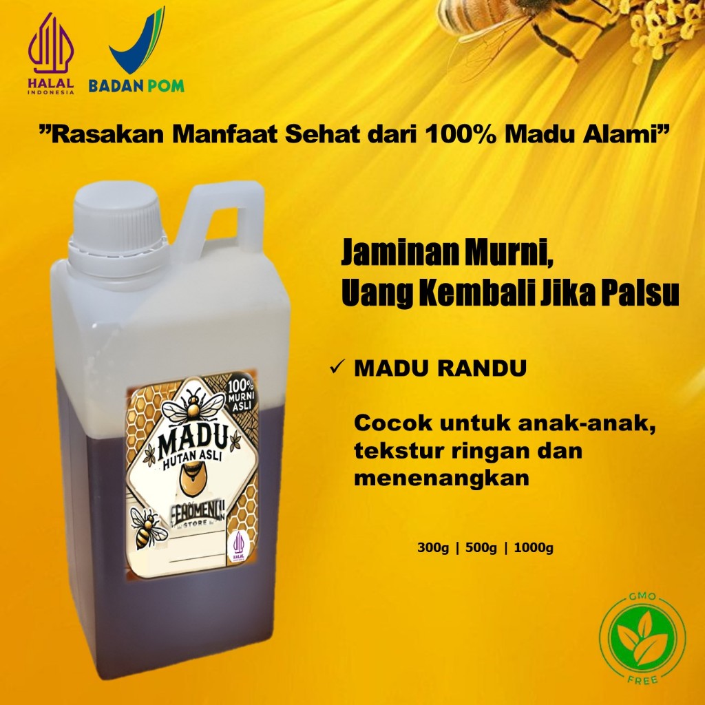 

Madu Randu Super 1 Kg Murni Asli 100% Tanpa Campuran 1kg Alami