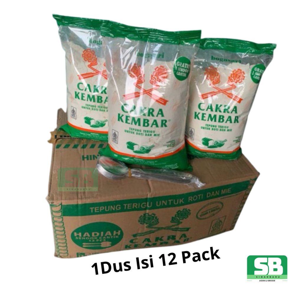 

TERIGU CAKRA KEMBAR KEMASAN 1 DUS ISI 12 PACK