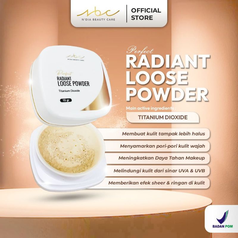 nbc bedak tabur radiant loose powder ndia beauty care
