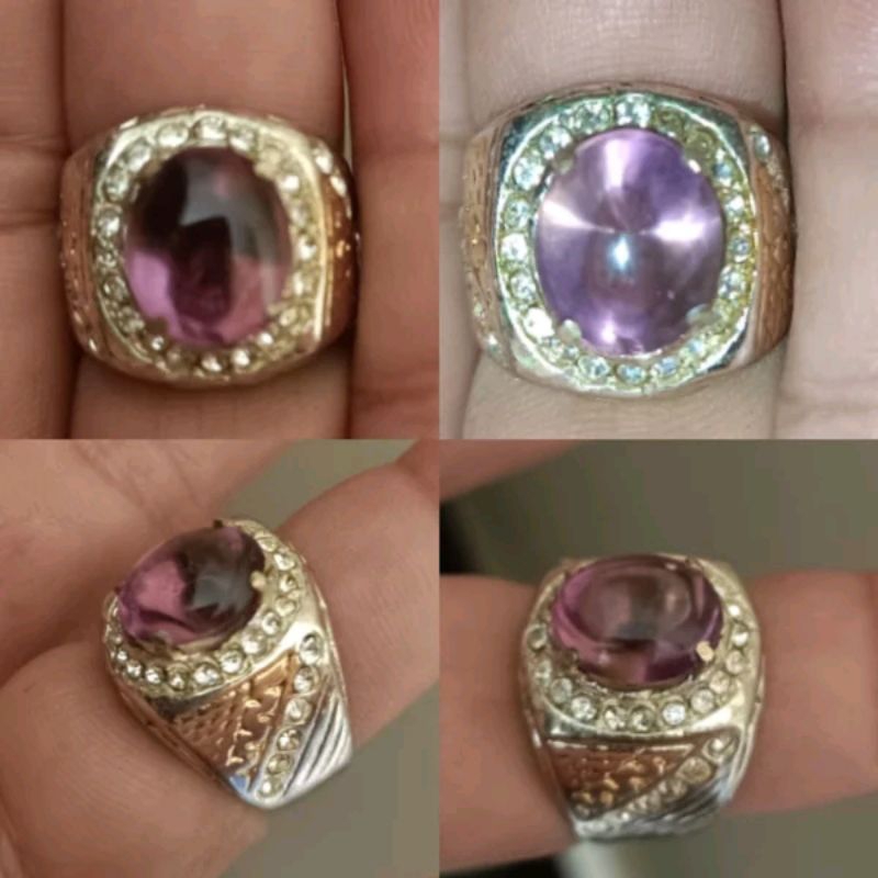 Natural Bungur Tanjung Bintang - Amethyst From Tanjung Bintang Lampung - NTD - Set In Ring Perak