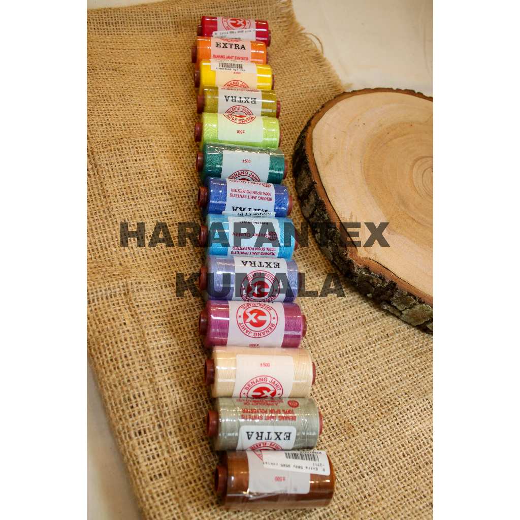 (Jual Per 3 Pcs & Lusin) Benang Jahit Extra 500 yard Biji benang jahit Lenggkap Warna (Part 5)