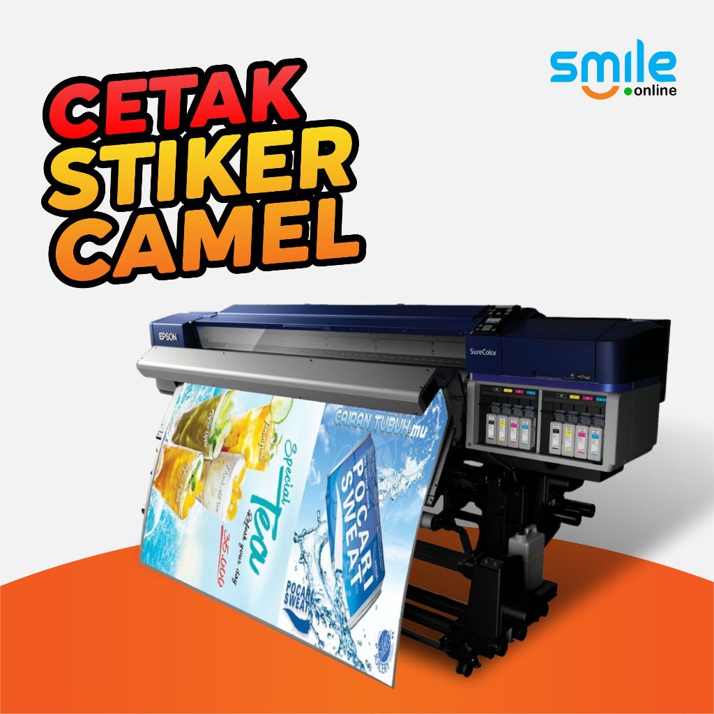 CETAK STIKER VINYL MERK CAMEL METERAN