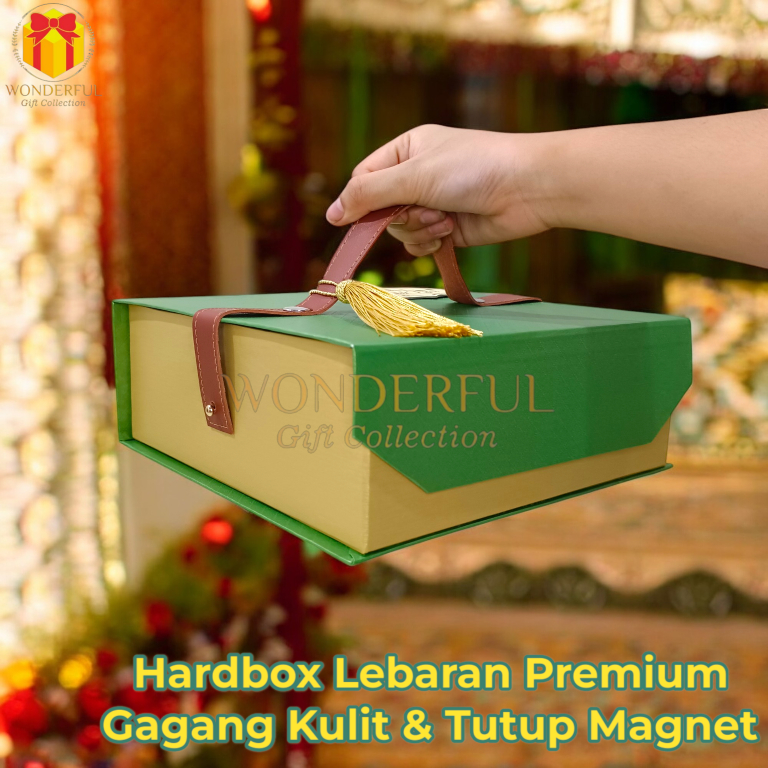 

Hardbox Lebaran Gift Box Hampers Model Tas Tenteng Gagang Kulit 22x22x8 RMD-P-T-KL