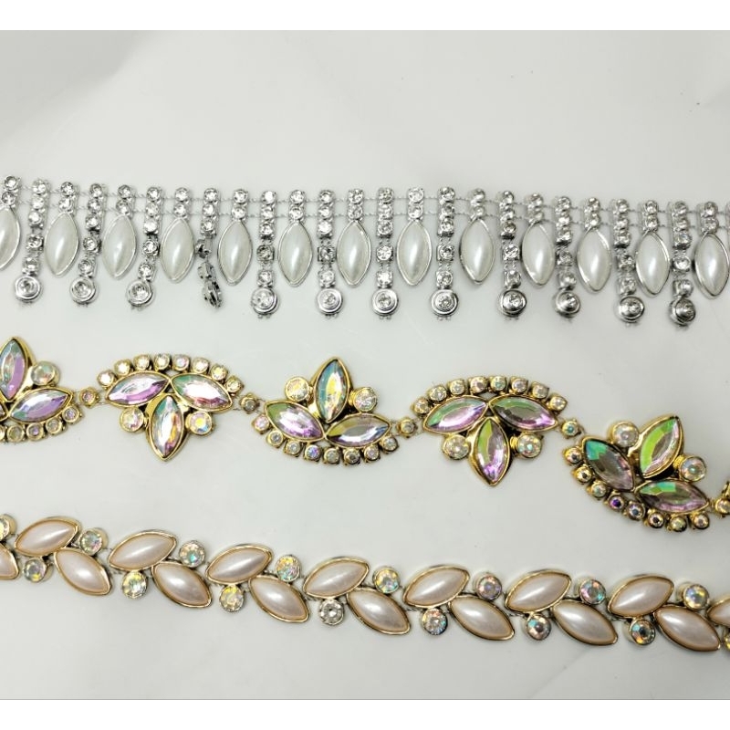 Aplikasi mata meteran/ batu diamond baju (harga/meter & 1/2meter)