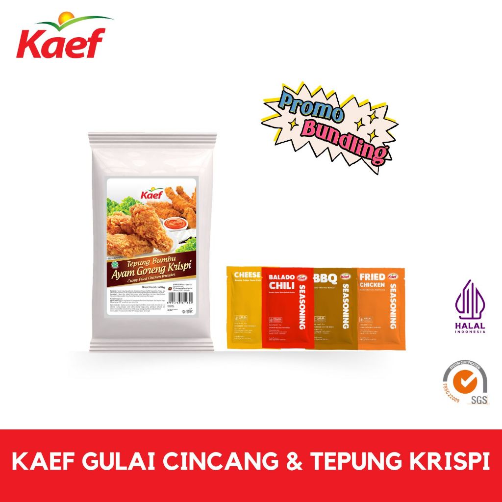 

Kaef Tepung Krispi 600 gram | Kaef Seasoning 5 gram | Bundling Kaef Tepung Krispi & Kaef Seasoning