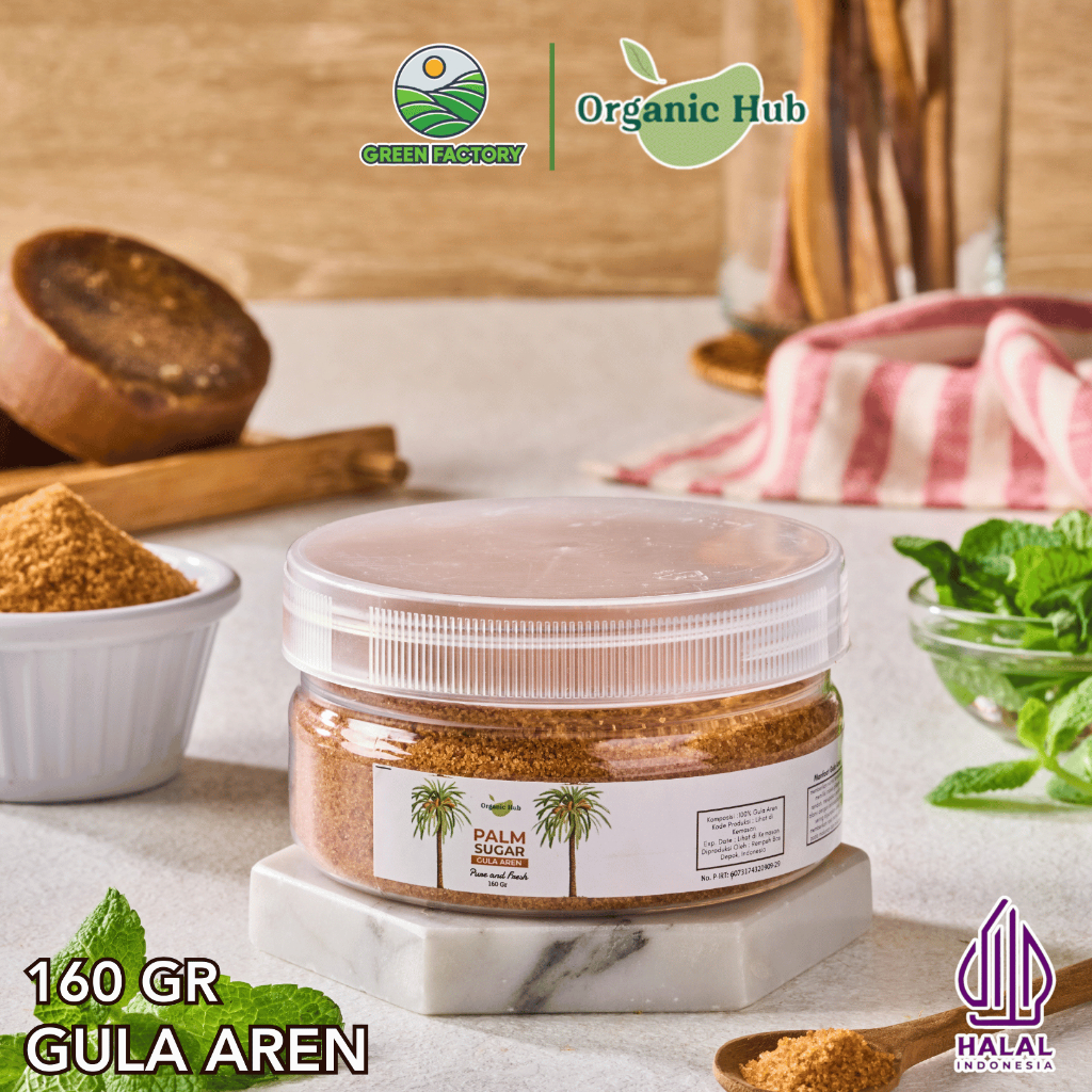 

Organic Hub Palm Sugar Powder Original Gula Aren Bubuk Organik Asli 100% Premium Quality 160gr