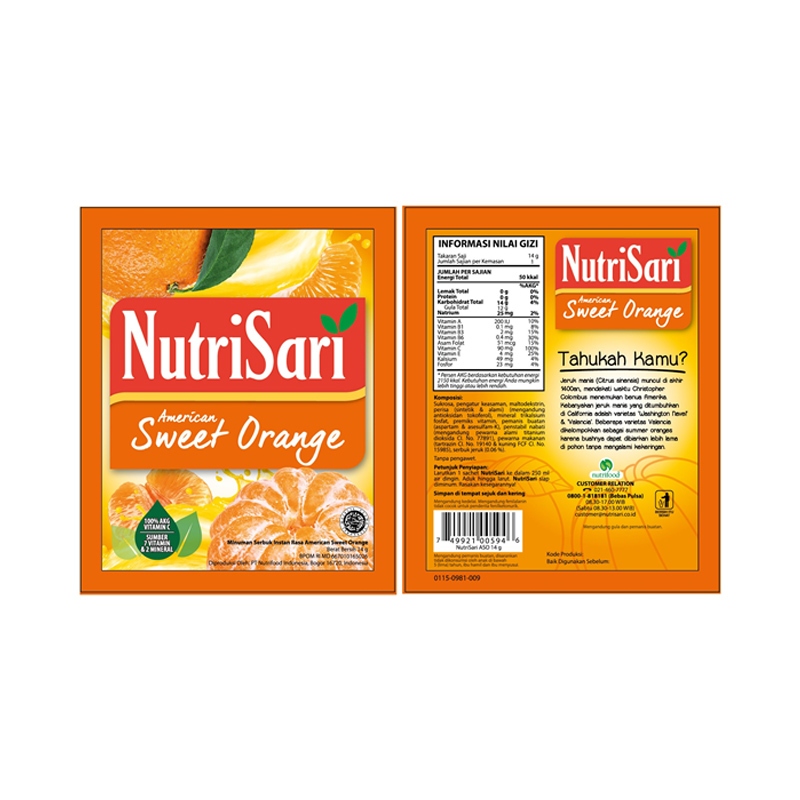 

NUTRISARI SWEET ORANGE 10PCS