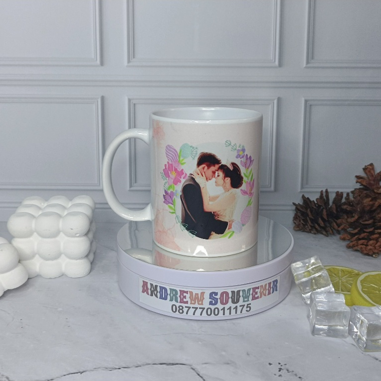 Mug Custom Souvenir Pernikahan / Wedding, Sablon Mug Sublimasi Bisa Cetak Foto dan Tulisan