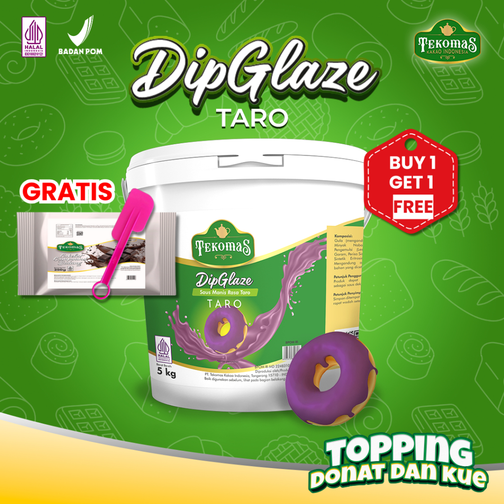 

TEKOMAS - Dip Glaze Rasa Taro/Ubi Ungu 5 Kg (FREE COKLAT) Topping Donut Lumer Bahan Kue Donat