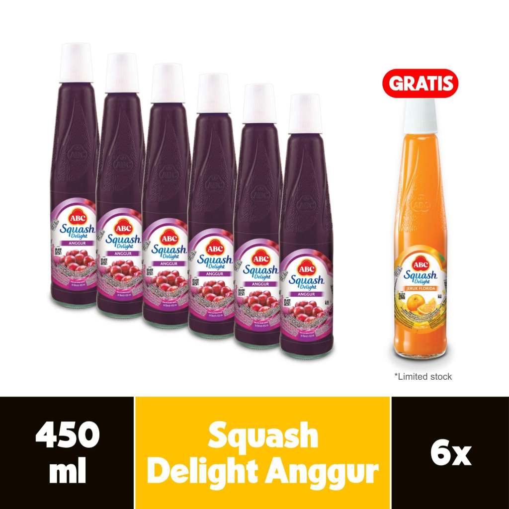 

ABC Sirup Squash Delight Anggur 450 ml - Multi Pack 6 pcs