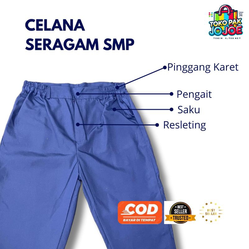 CELANA SERAGAM SMP PANJANG BAHAN PREMIUM/CELANA SERAGAM SMP PANJANG
