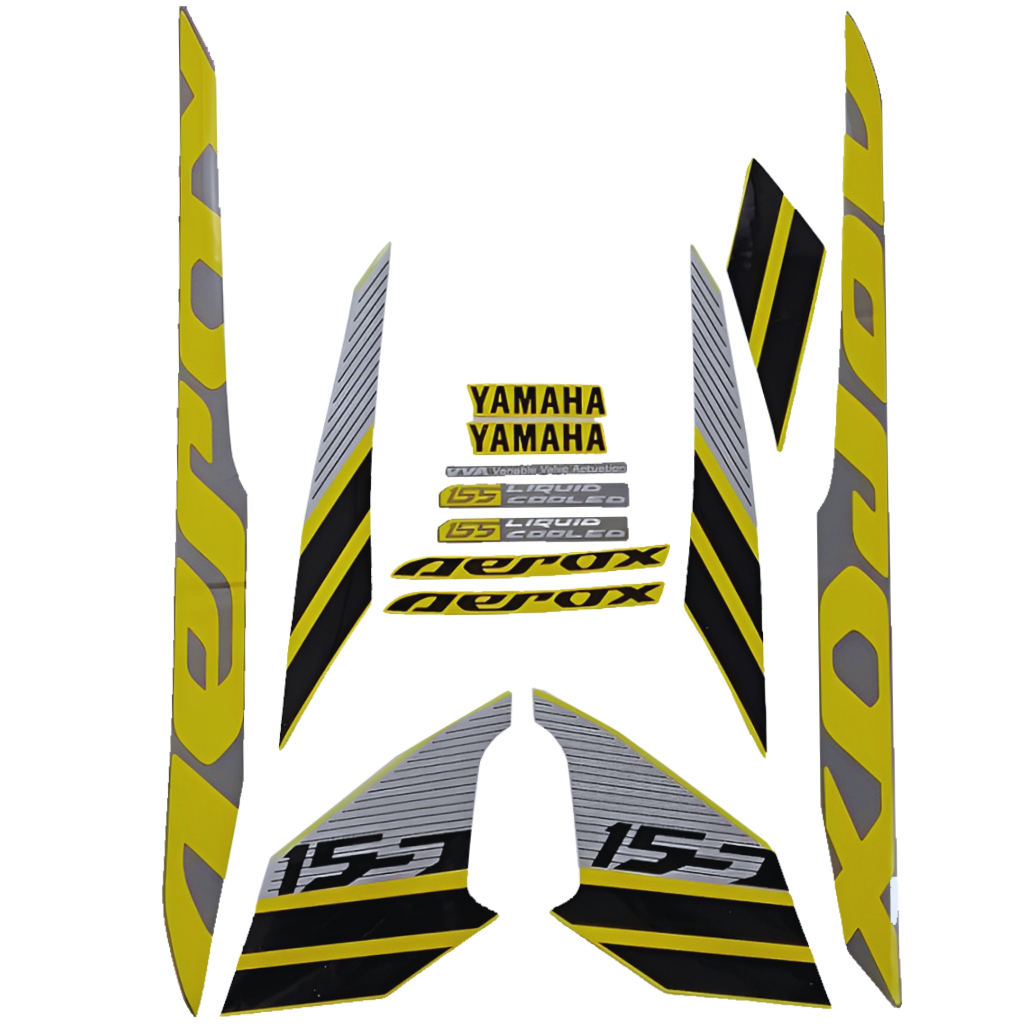 Striping Standart Yamaha Aerox 155 2017 Silver Kuning Motor List Body Standart Aerox 2017