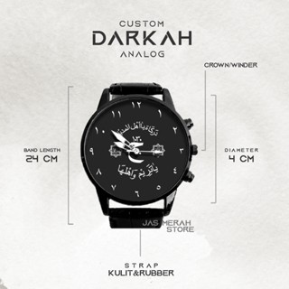 Jam Tangan Pria Darkah Arabic Edition Analog Warna Hitam Strap Kulit Bonus Box Jam / Jam Tangan Pria