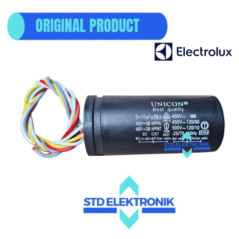 Capasitor mesin cuci elektrolux 2 tabung - Kapasitor mesin cuci dua tabung elektrolux kabel 4 - Kapa