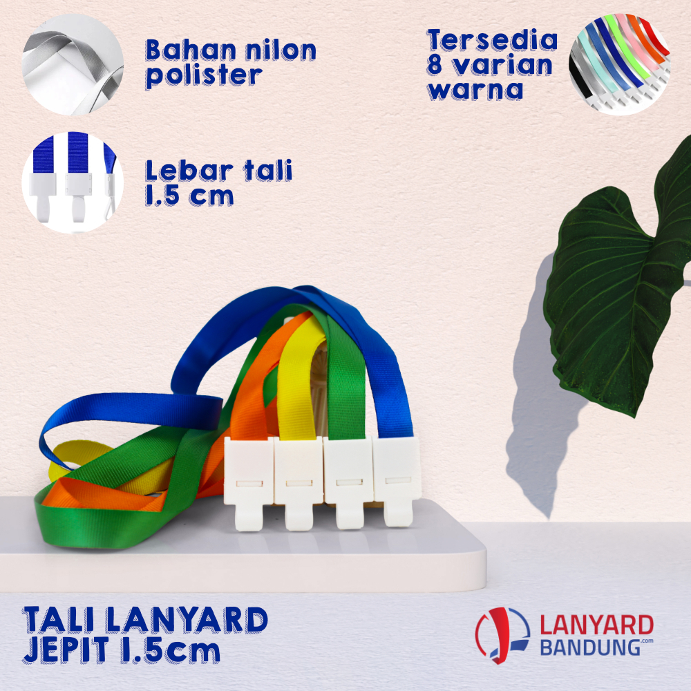 

Tali LANYARD JEPIT 1.5cm tali ID Card tali idcard polyster Name Tag 1,5 cm POLOS