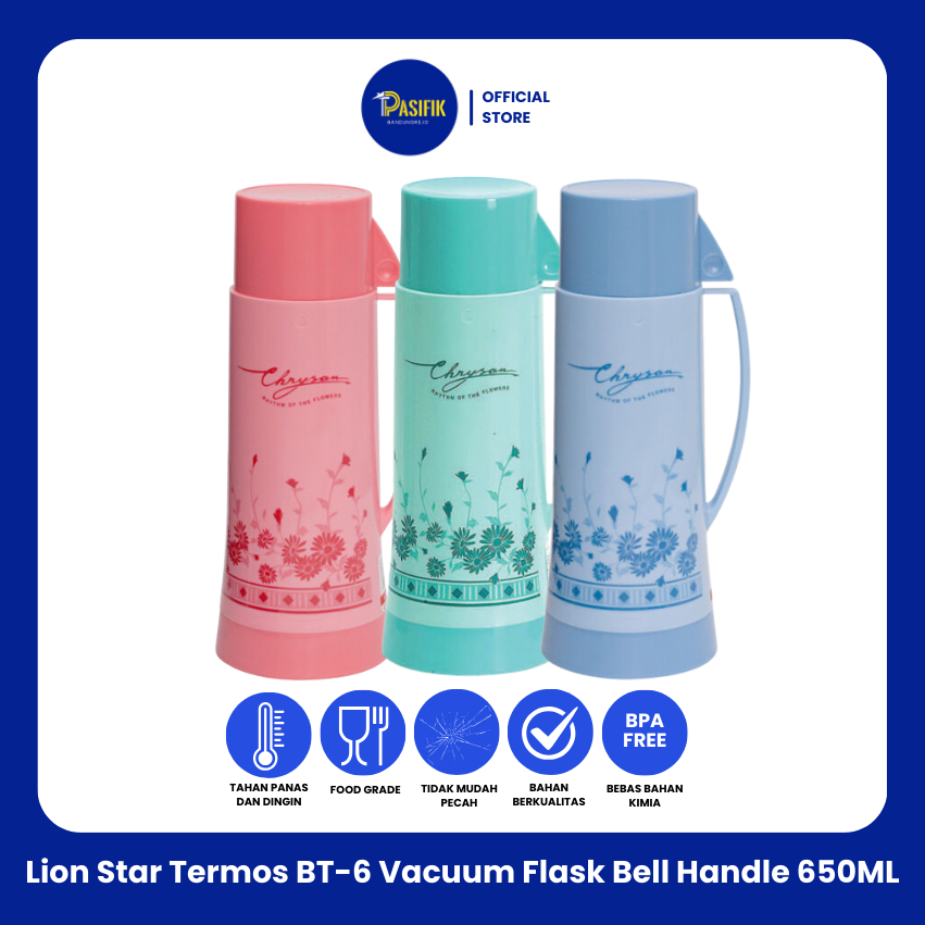 LION STAR VACUUM FLASK BELL HANDLE 650ML BT-6 / TERMOS AIR PANAS LION STAR