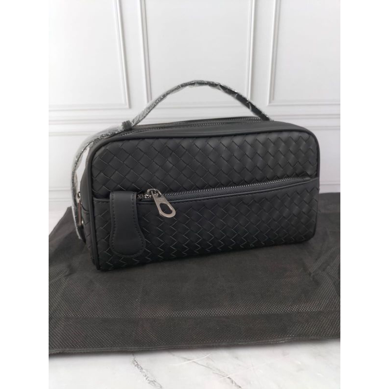 CLUTCH POUCH BAG BOVEN TAS TANGAN JINJING KULIT ANYAMAN MIROR 09876