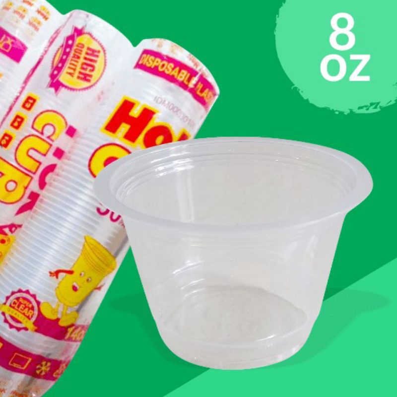 GELAS PLASTIK 8 oz / GELAS PLASTIK DATAR / PLASTIK CUP ICE CREAM /  GELAS MINUMAN ES TEH DLL
