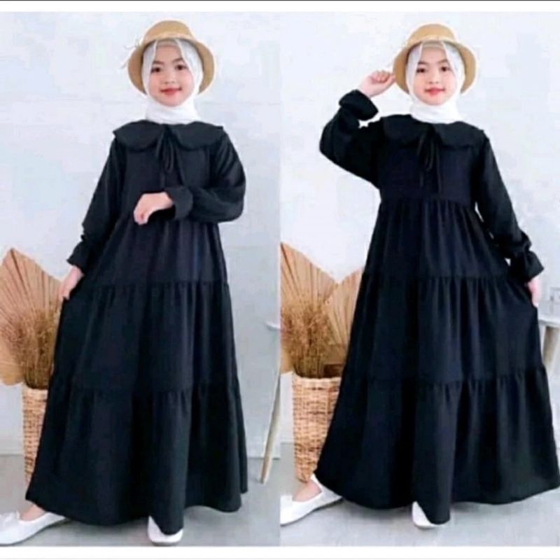 gamis anak tanggung - gamis anak polos - gamis anak hitam