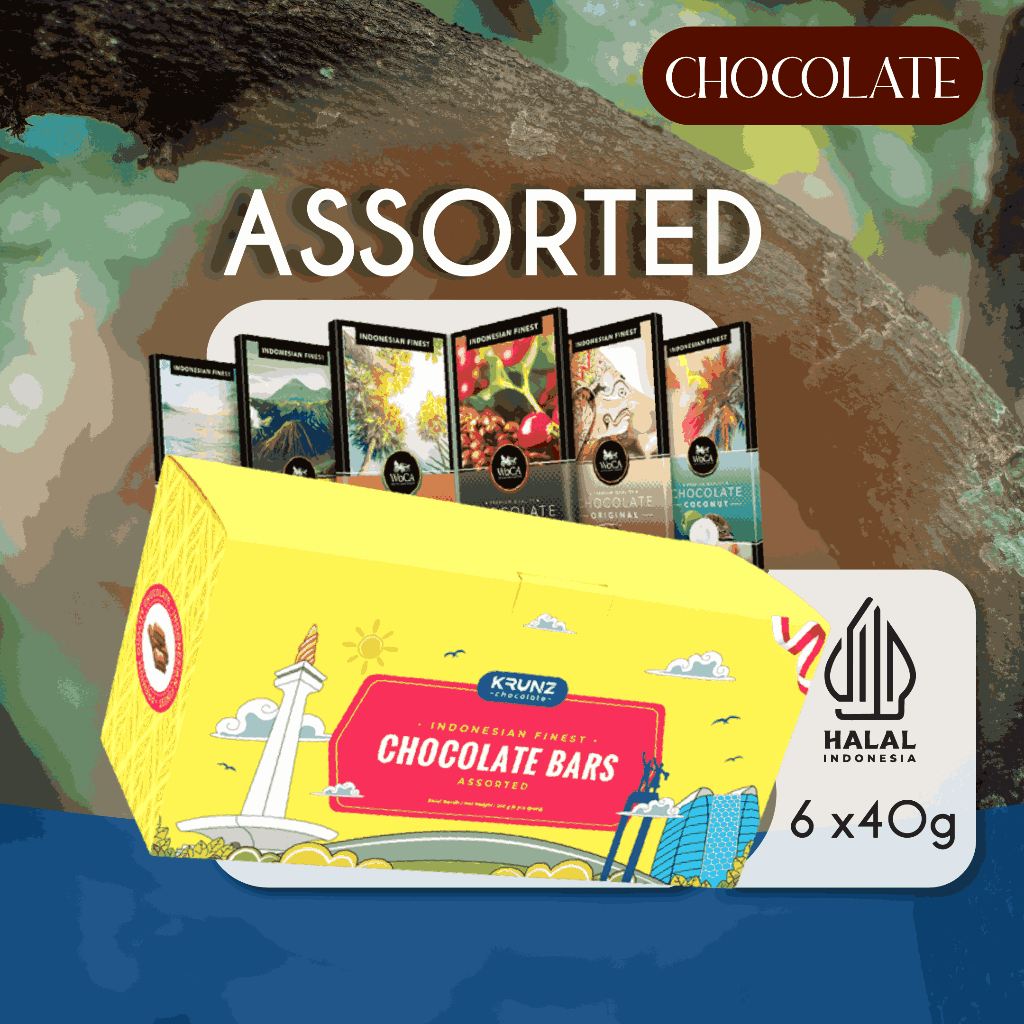 

WoCA Cokelat Mix Assorted Premium Chocolate Bar - 6 x 40 gram