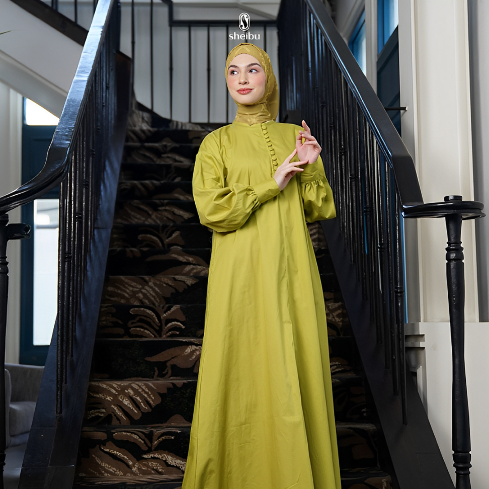 Sheibu Lilium Dress Gamis Wanita Muslim Syari Daily Basic Casual Premium Adem Tidak Menerawang
