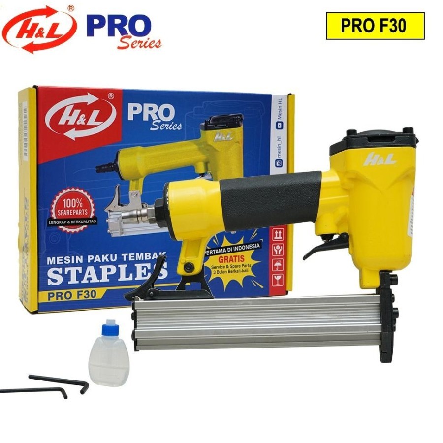 

Hnl Air Stapler Gun F30 / Mesin Staples Angin F30 Air Nailer Mesin Paku Tembak Angin NEW