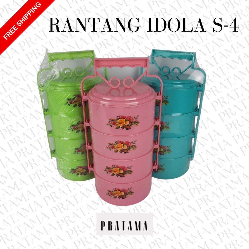 Rantang Nasi / Rantang Plastik / Kotak Makan Susun / Kotak Makan / Rantang Susun 4 / Rantang Serbagu