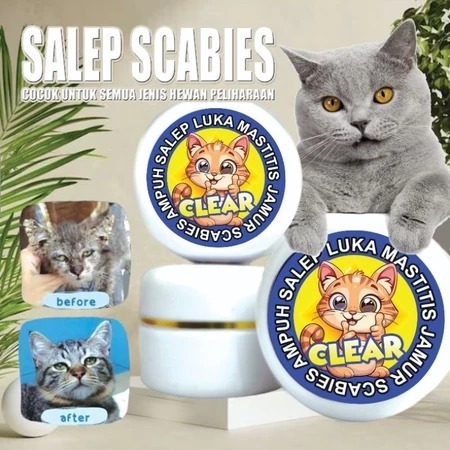 CLEAR - Salep Luka Jamur Kudis Scabies Mastitis Kucing Obat Scabies Oles Obat Jamur Kucing