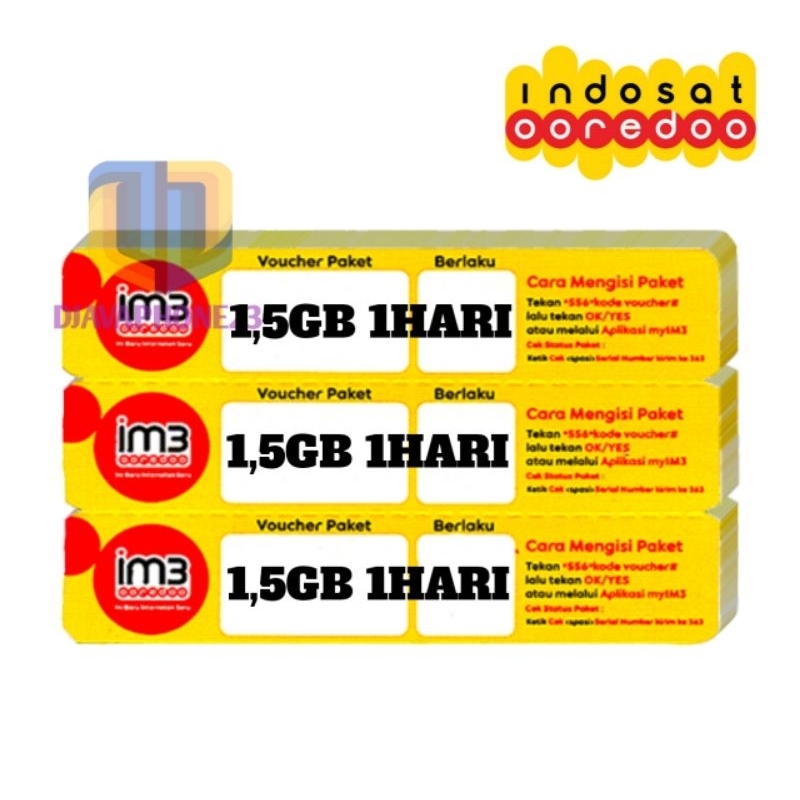 VOUCHER DATA INDOSAT 1,5GB 1HARI
