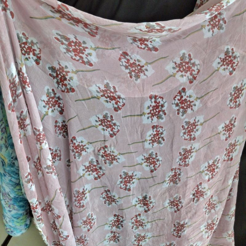 kain sifon salju motif bunga terbaru