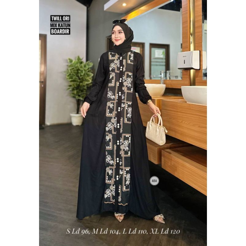 GAMIS WANITA TERBARU GAMIS RAYA SERIES GAMIS TWILL ORI KATUN BORDIR GAMIS WANITA KEKINIAN