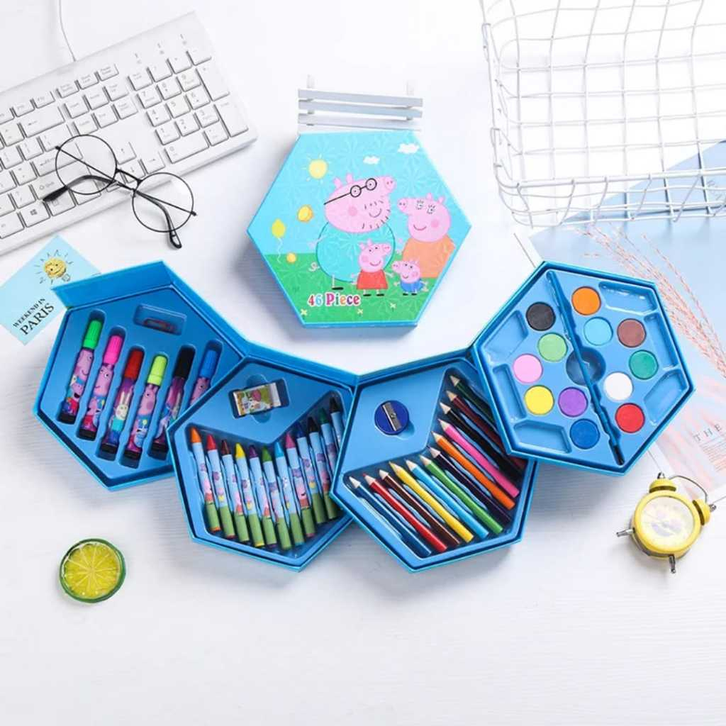 

Crayon Set Karakter Isi 46 Pcs Alat Menggambar Melukis Dan Mewarnai Painting Art Supplies Set For Children Perlengkapan Sekolah
