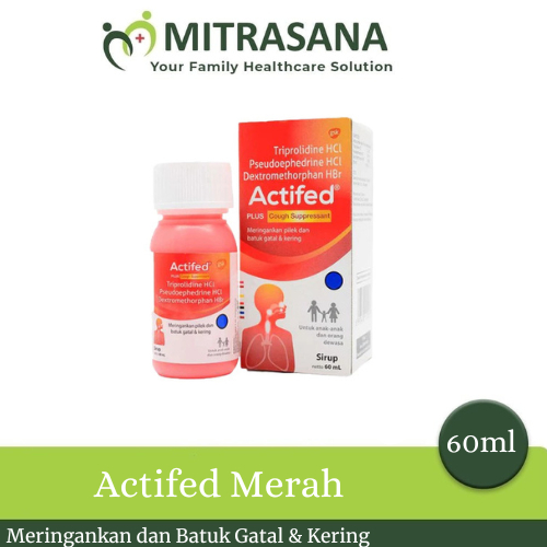ACTIFED MERAH 60 ML | Obat Batuk Kering & Pilek