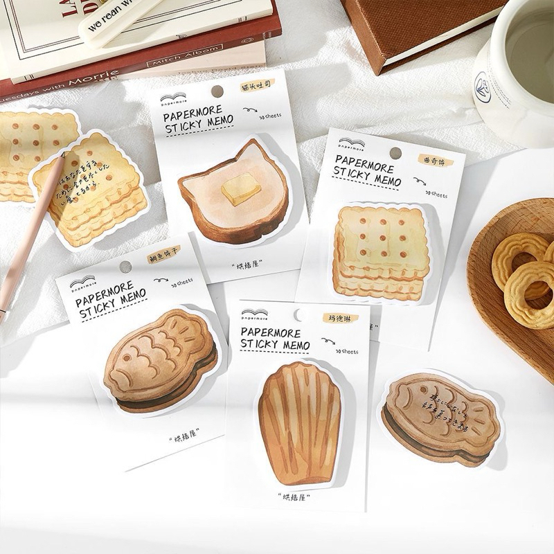 

[B857] Seri Toko Roti PaperMore Post-it Notes Roti Panggang Bentuk Khusus N-Times Sticky Notes Catatan Pesan Siswa yang Dapat Dilepas