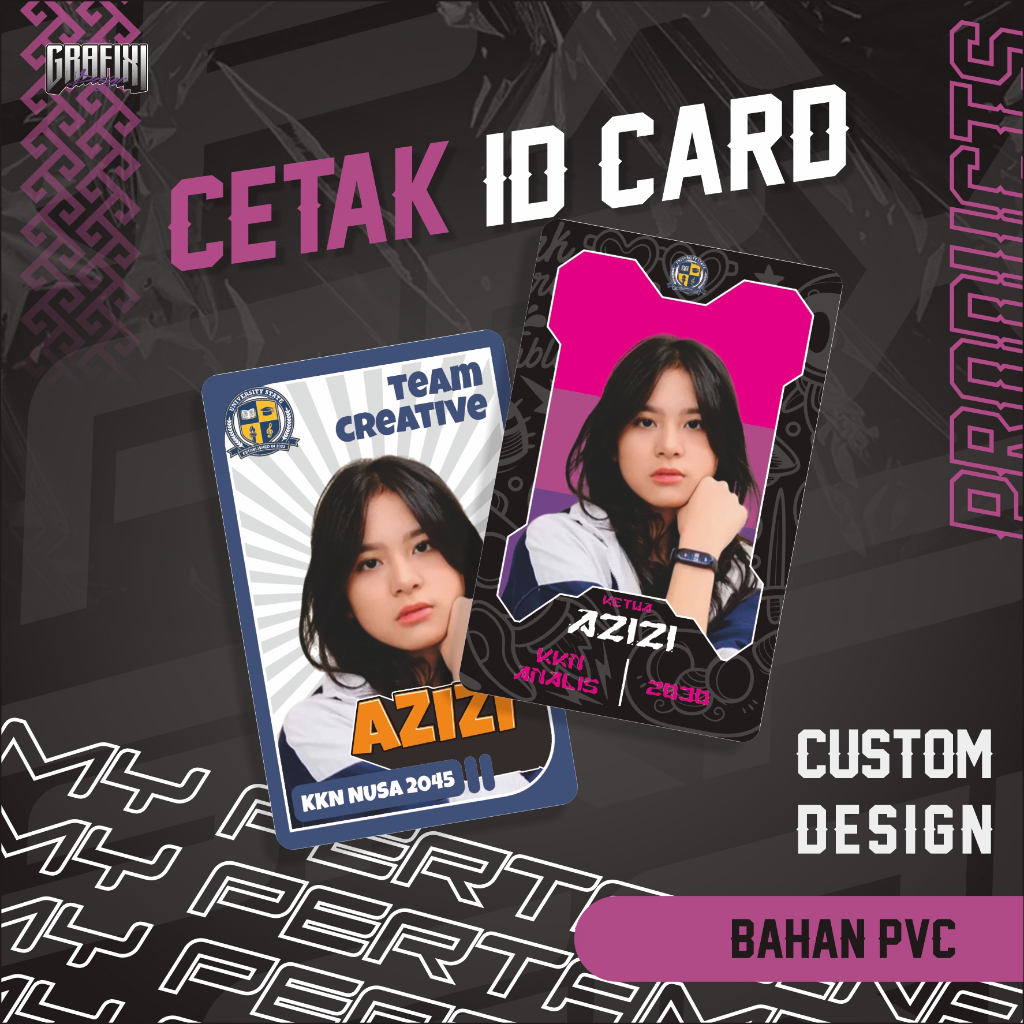 

CETAK ID CARD BAHAN PVC CUSTOM DESIGN FREE ANTI GORES