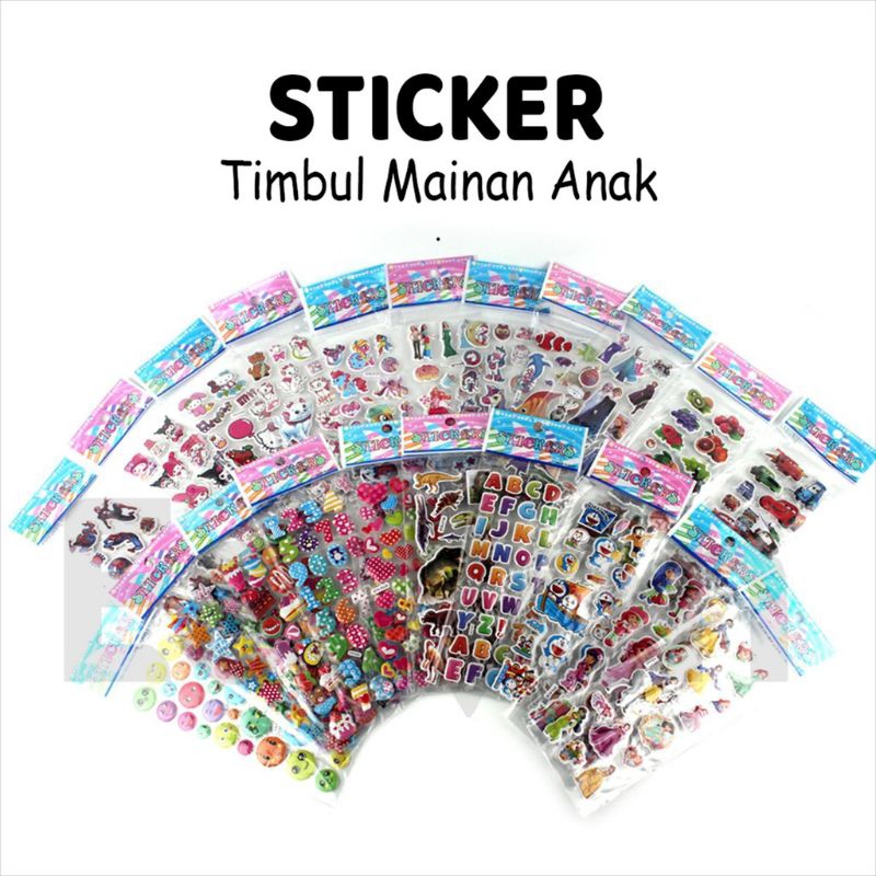 

Stiker timbul stiker mainan anak tempel timbul lucu