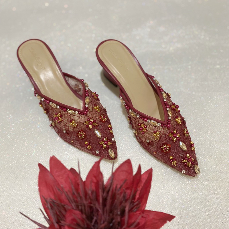 MOANA MAROON WEDDING SHOES SEPATU NIKAH SEPATU PESTA