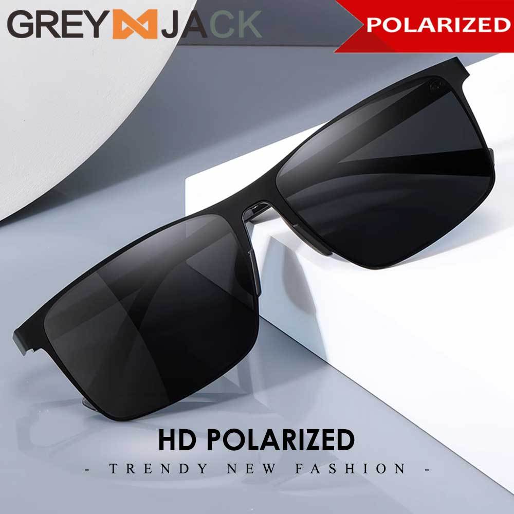 Grey Jack Kacamata Sunglasses Polarized Model Kotak Bahan Metal Anti Silau UV400 Fashionable Pria Wa