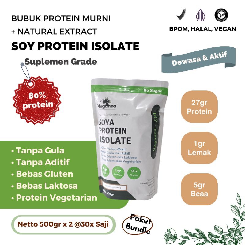Veganea Pure Soy Protein Isolate Hydrolize 1000 gram - Vegan Protein