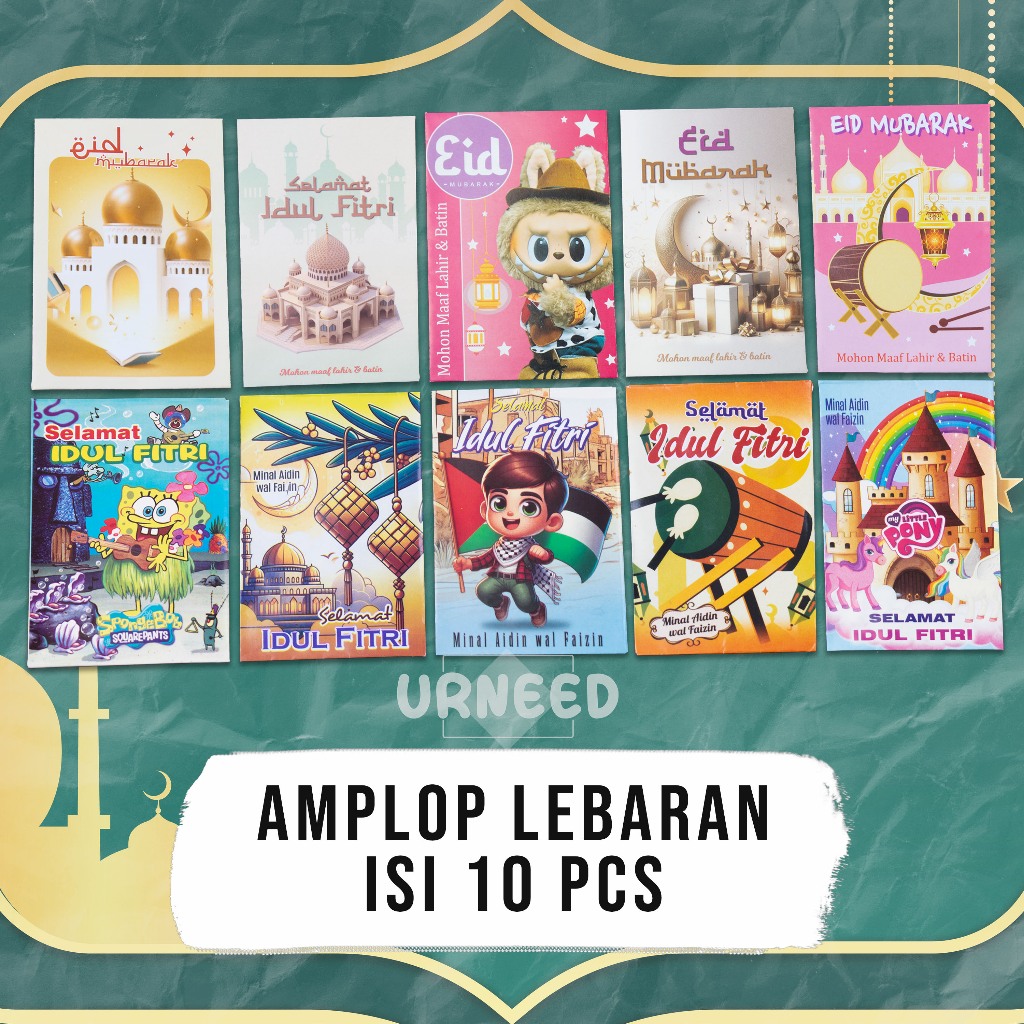 

Amplop Lebaran | Amplop Lebaran Murah | Amplop Lebaran Idul Fitri Eid Mubarak isi 10 Pcs logo muslimin