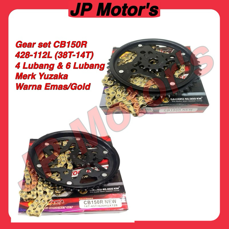 GEAR SET GOLD / GIR / RANTAI-MOTOR-EMAS CB-150R