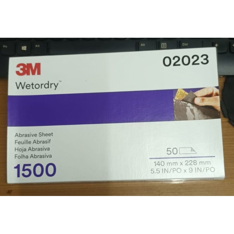 Amplas 3M grit 1200, 1500, 2000, 2500 harga per pak isi 50 lbr