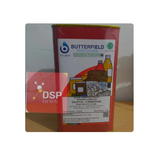 

Pewarna Makanan Carmoisine Lyncol Butterfield Dalfcol Tin 1KG